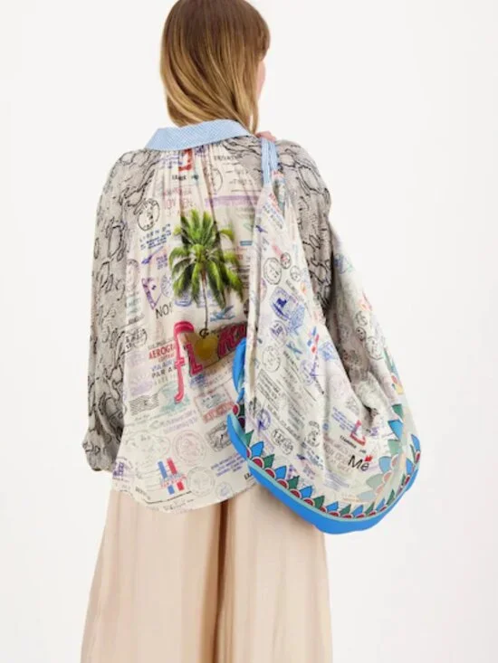 ME369 Adrianna Snake Print Blouse Statement Top NWT - Picture 2 of 2